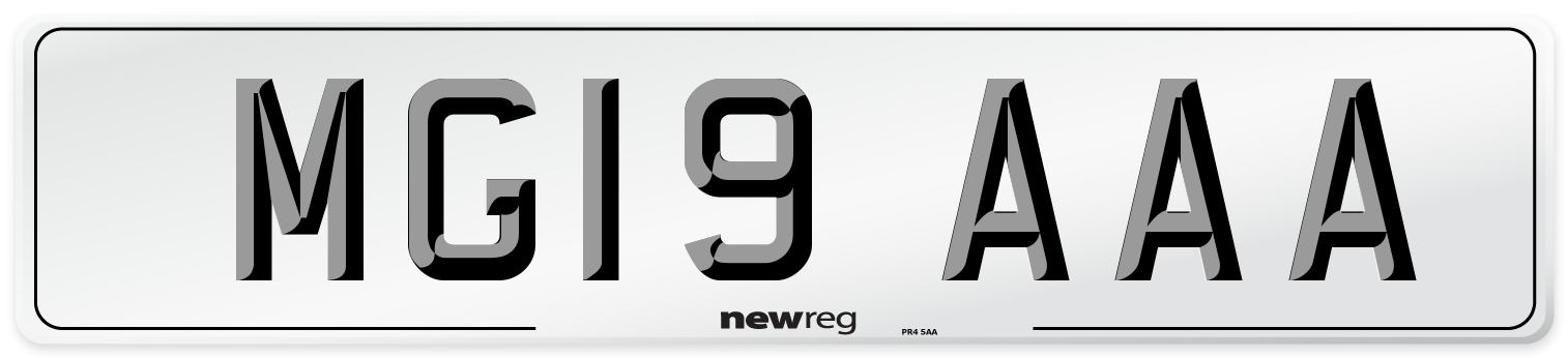MG19 AAA Number Plate from New Reg